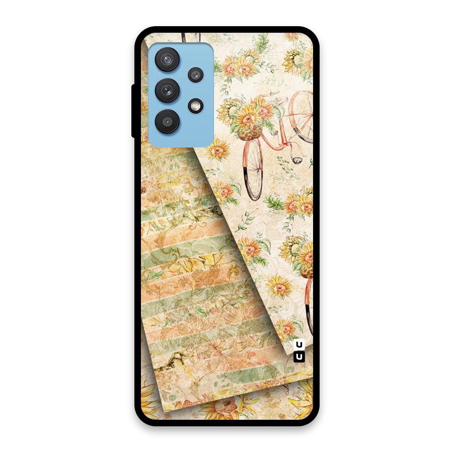 Floral Bicycle Glass Back Case for Galaxy M32 5G
