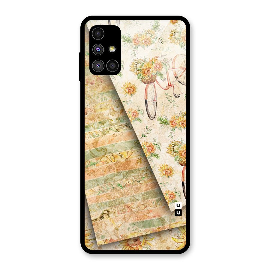 Floral Bicycle Glass Back Case for Galaxy M51