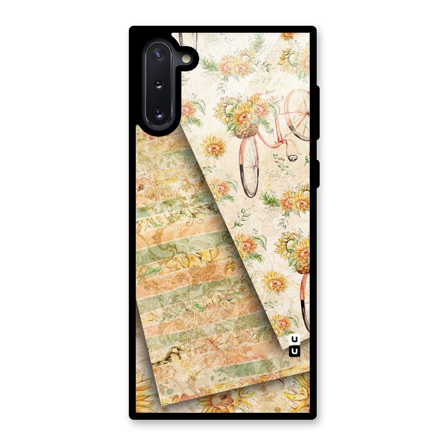Floral Bicycle Glass Back Case for Galaxy Note 10