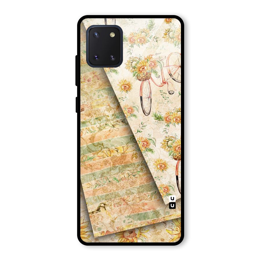 Floral Bicycle Glass Back Case for Galaxy Note 10 Lite