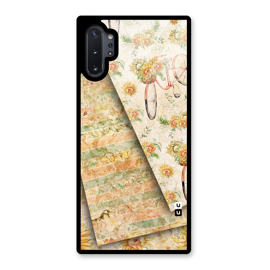 Floral Bicycle Glass Back Case for Galaxy Note 10 Plus