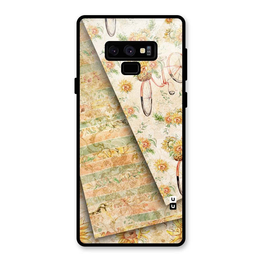 Floral Bicycle Glass Back Case for Galaxy Note 9