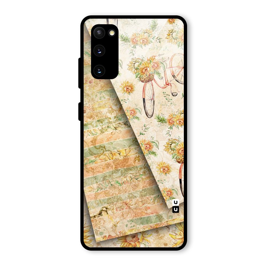 Floral Bicycle Glass Back Case for Galaxy S20 FE 5G