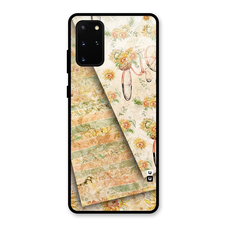 Floral Bicycle Glass Back Case for Galaxy S20 Plus