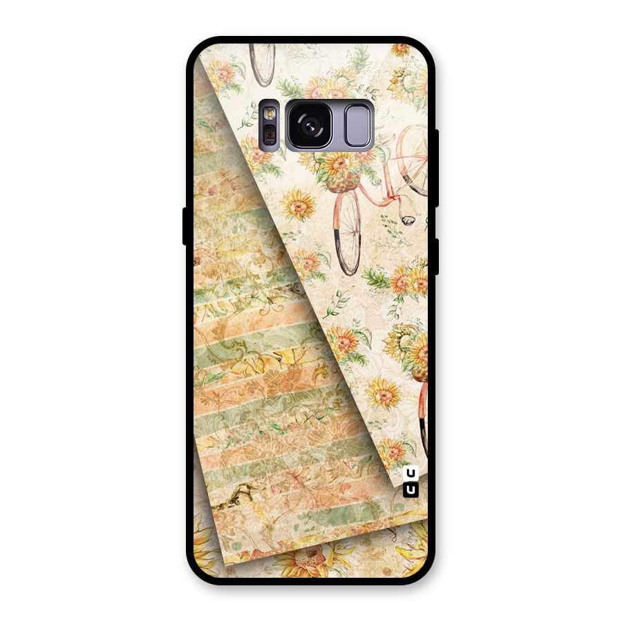 Floral Bicycle Glass Back Case for Galaxy S8