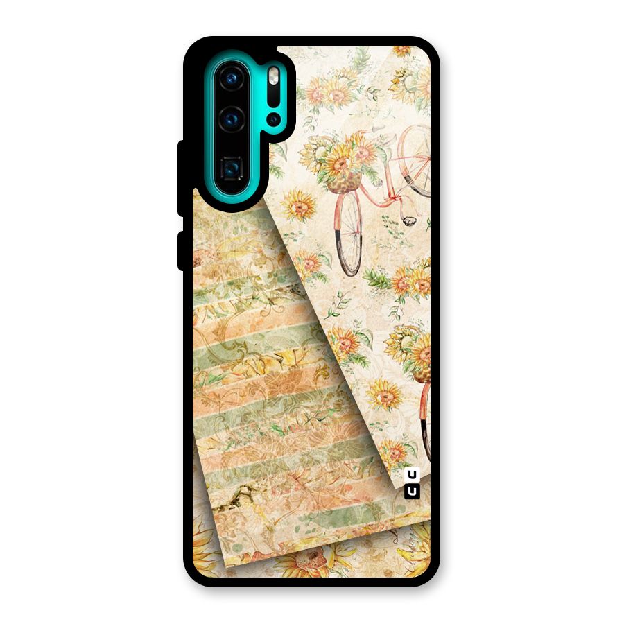 Floral Bicycle Glass Back Case for Huawei P30 Pro