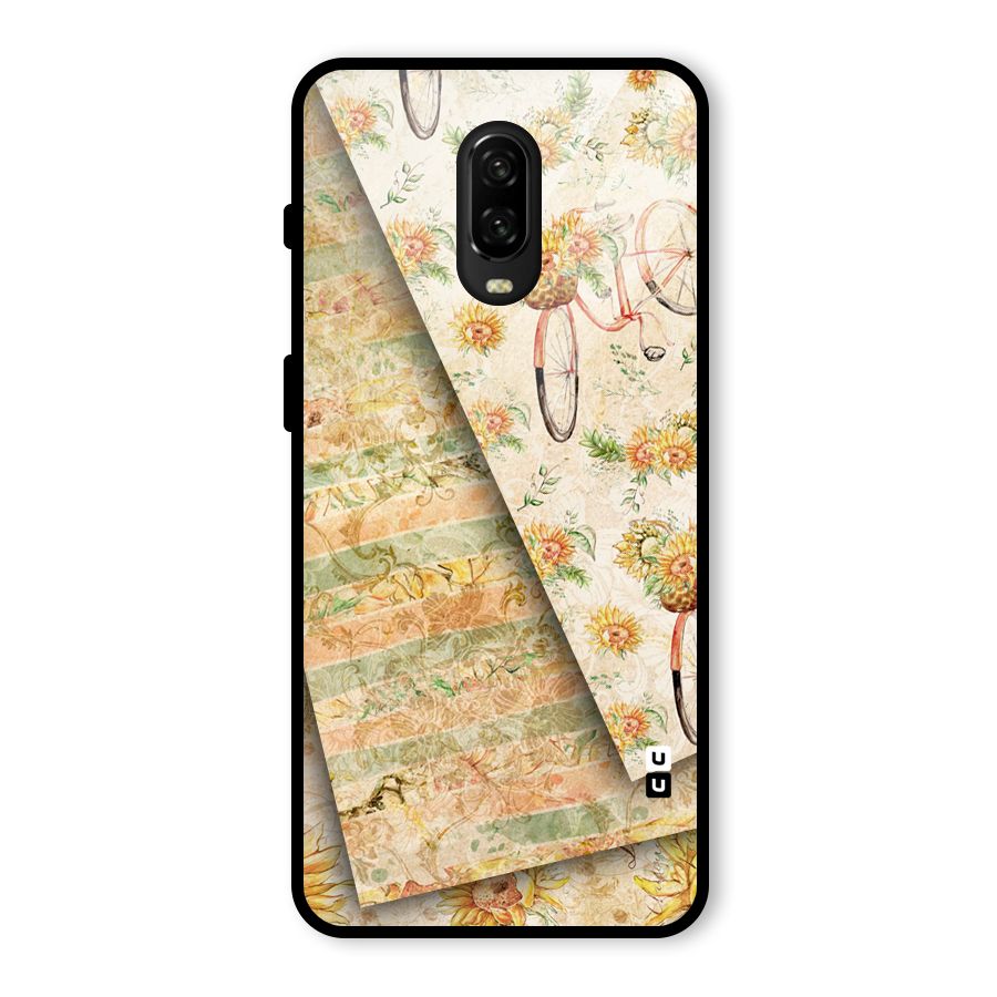 Floral Bicycle Glass Back Case for OnePlus 6T