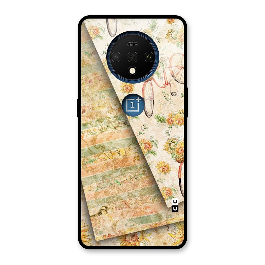Floral Bicycle Glass Back Case for OnePlus 7T