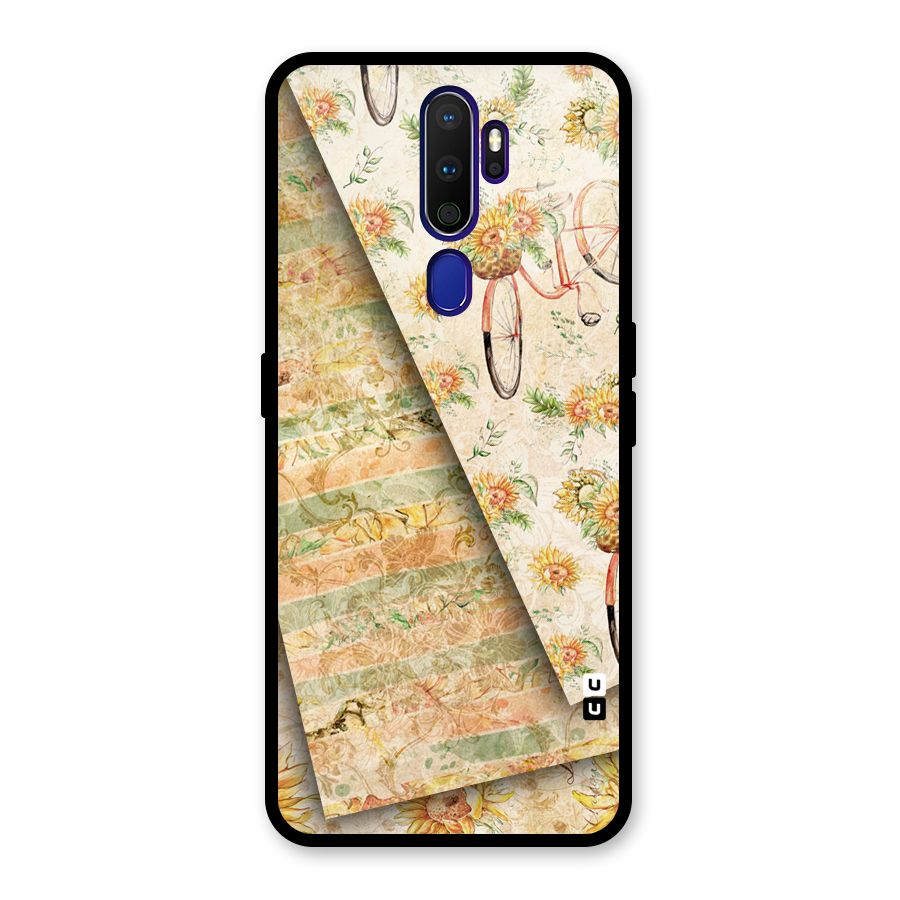 Floral Bicycle Glass Back Case for Oppo A9 (2020)