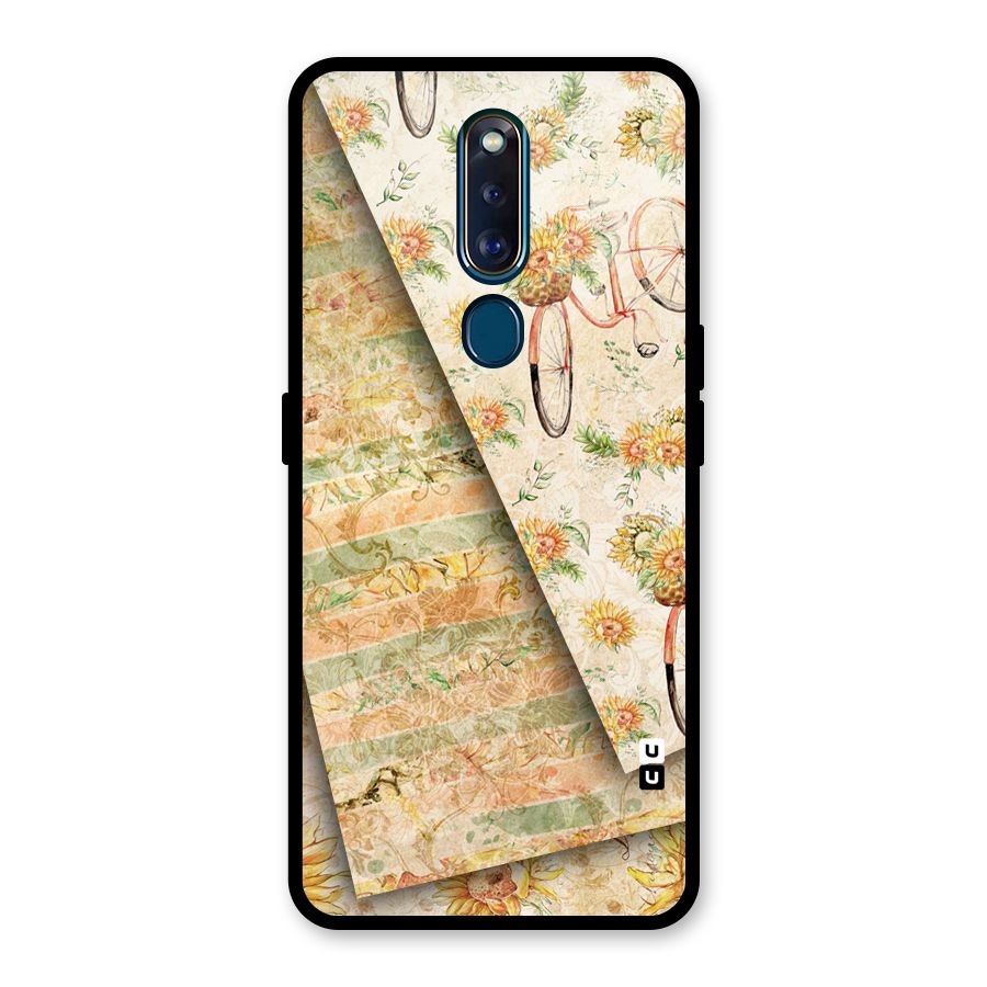 Floral Bicycle Glass Back Case for Oppo F11 Pro