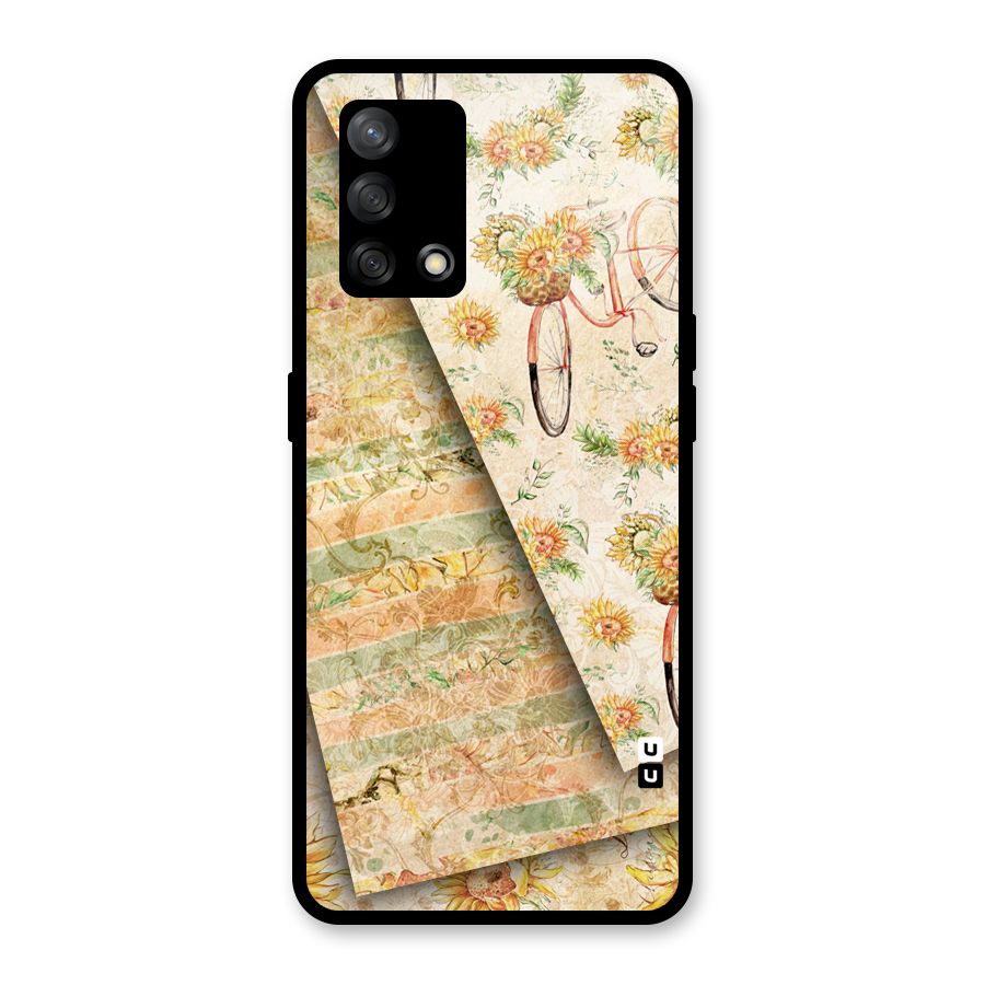 Floral Bicycle Glass Back Case for Oppo F19