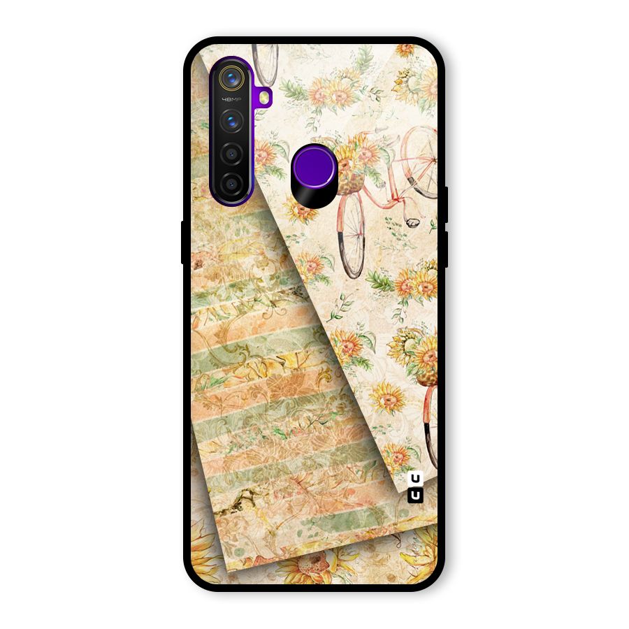 Floral Bicycle Glass Back Case for Realme 5 Pro