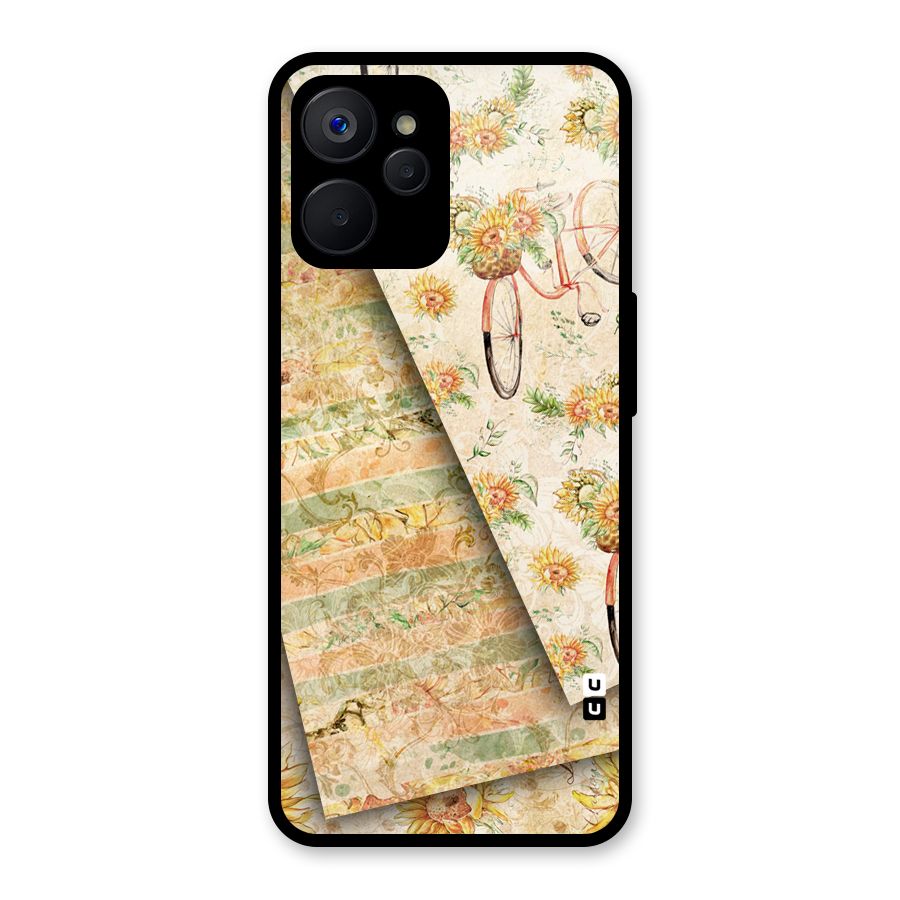 Floral Bicycle Glass Back Case for Realme 9i 5G