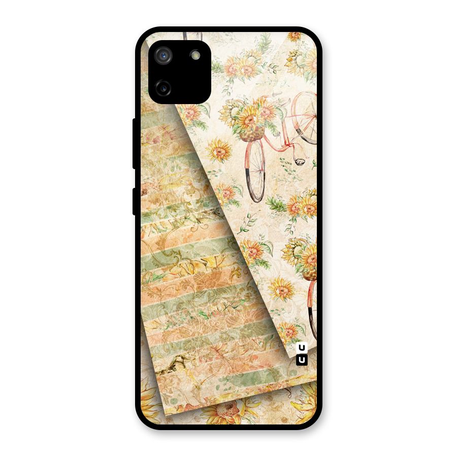 Floral Bicycle Glass Back Case for Realme C11