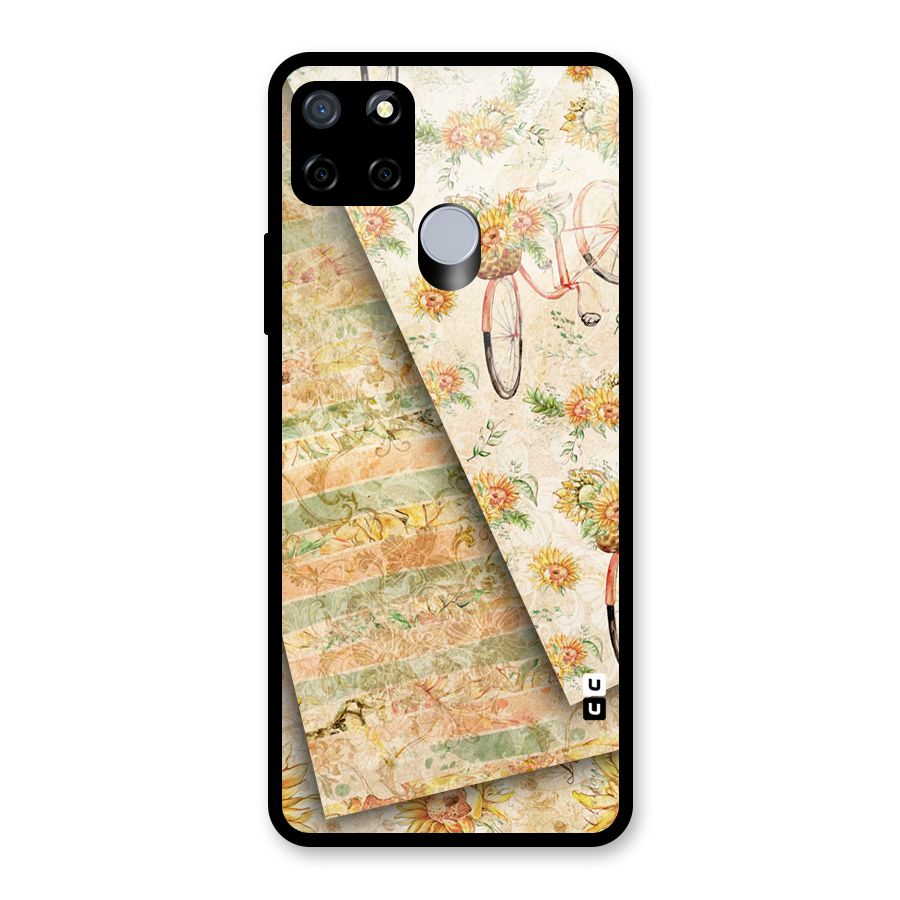 Floral Bicycle Glass Back Case for Realme C15