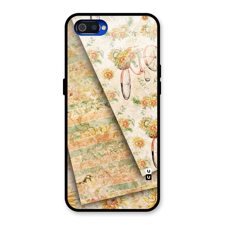 Floral Bicycle Glass Back Case for Realme C2
