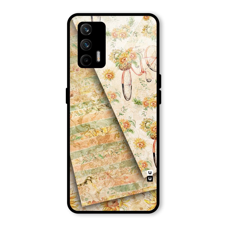 Floral Bicycle Glass Back Case for Realme GT 5G