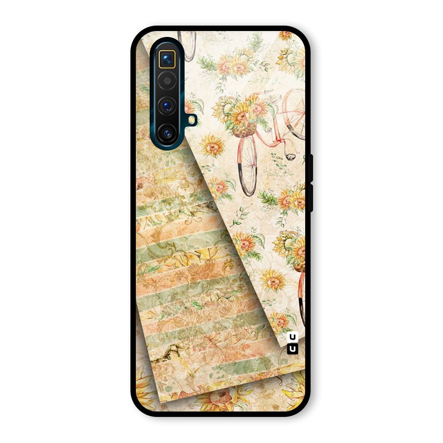 Floral Bicycle Glass Back Case for Realme X3