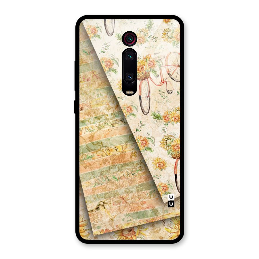 Floral Bicycle Glass Back Case for Redmi K20
