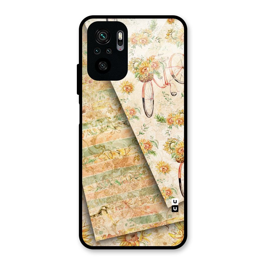 Floral Bicycle Glass Back Case for Redmi Note 10S