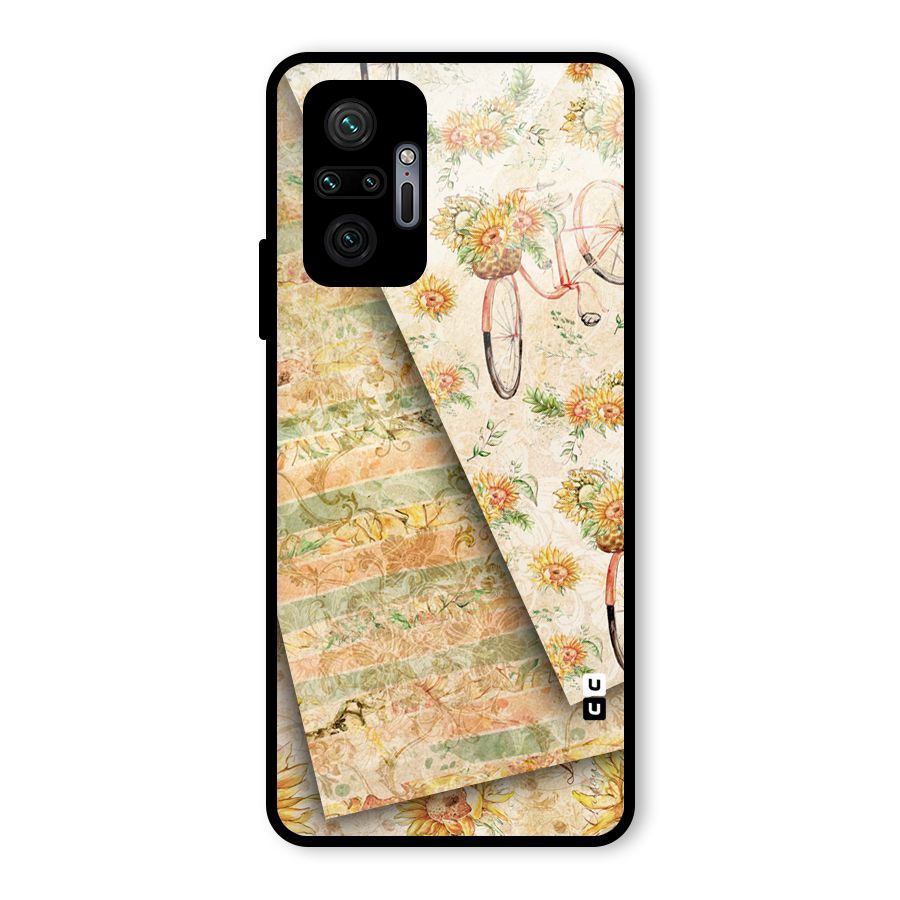 Floral Bicycle Glass Back Case for Redmi Note 10 Pro