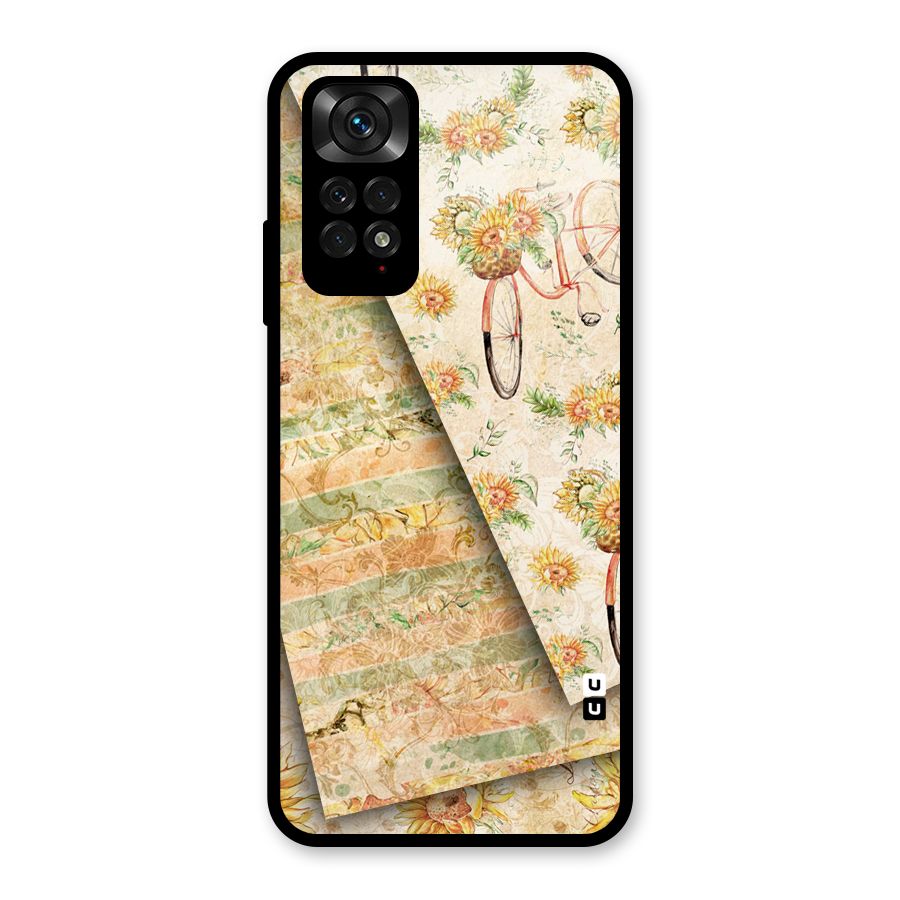 Floral Bicycle Glass Back Case for Redmi Note 11