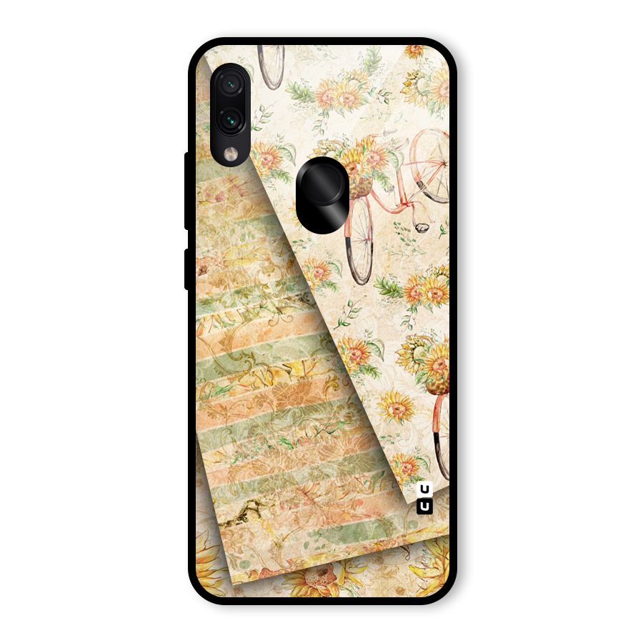 Floral Bicycle Glass Back Case for Redmi Note 7S