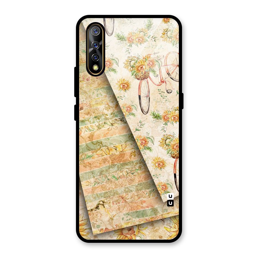 Floral Bicycle Glass Back Case for Vivo S1