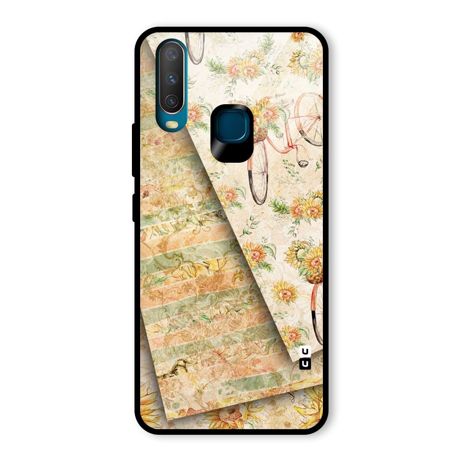 Floral Bicycle Glass Back Case for Vivo U10
