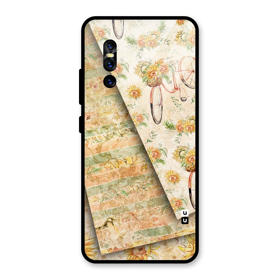 Floral Bicycle Glass Back Case for Vivo V15 Pro