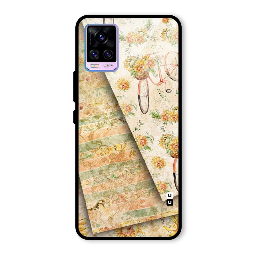 Floral Bicycle Glass Back Case for Vivo V20 Pro