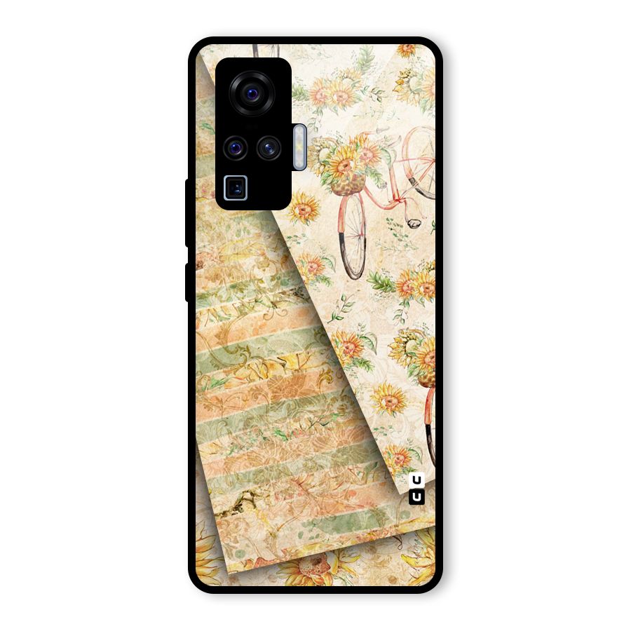 Floral Bicycle Glass Back Case for Vivo X50 Pro