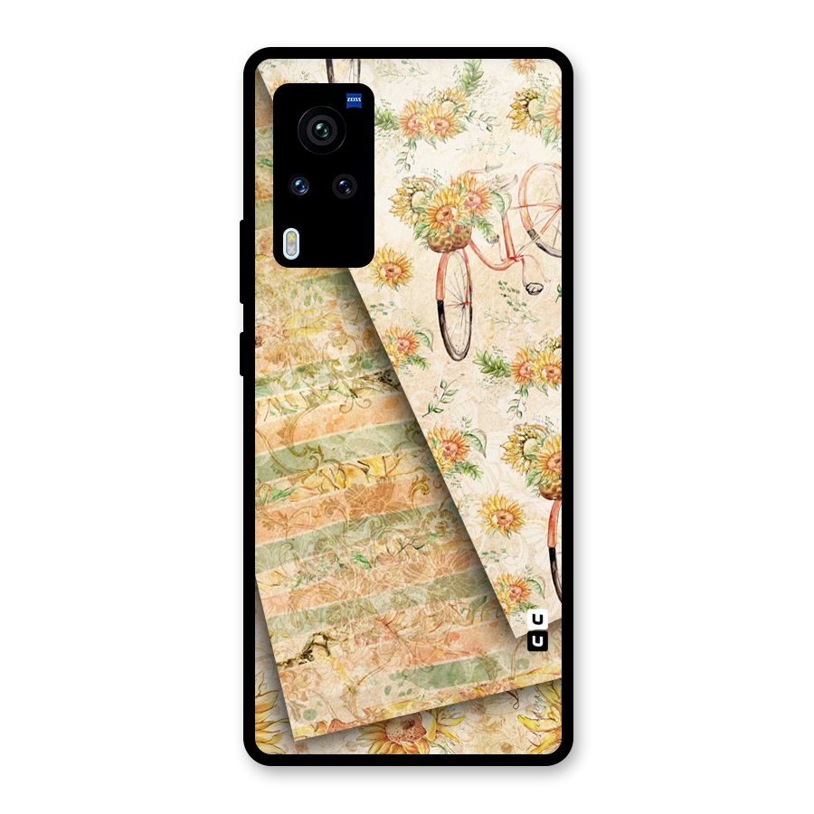 Floral Bicycle Glass Back Case for Vivo X60 Pro