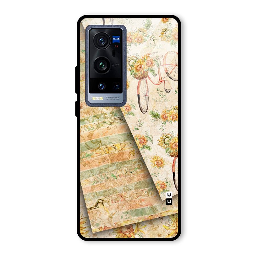 Floral Bicycle Glass Back Case for Vivo X60 Pro Plus