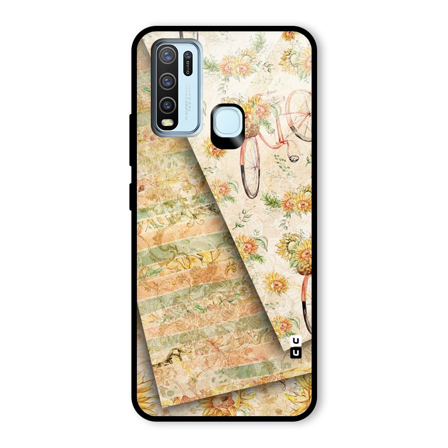 Floral Bicycle Glass Back Case for Vivo Y30