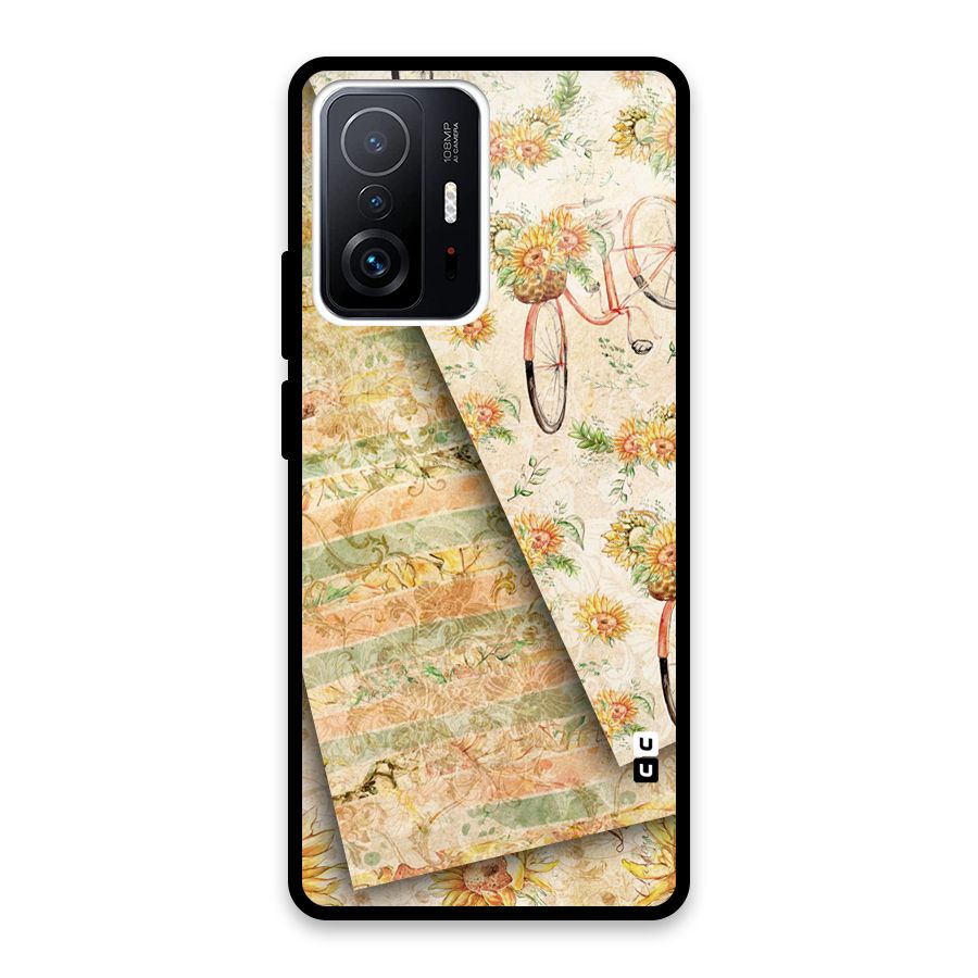 Floral Bicycle Glass Back Case for Xiaomi 11T Pro