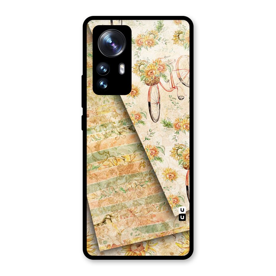 Floral Bicycle Glass Back Case for Xiaomi 12 Pro