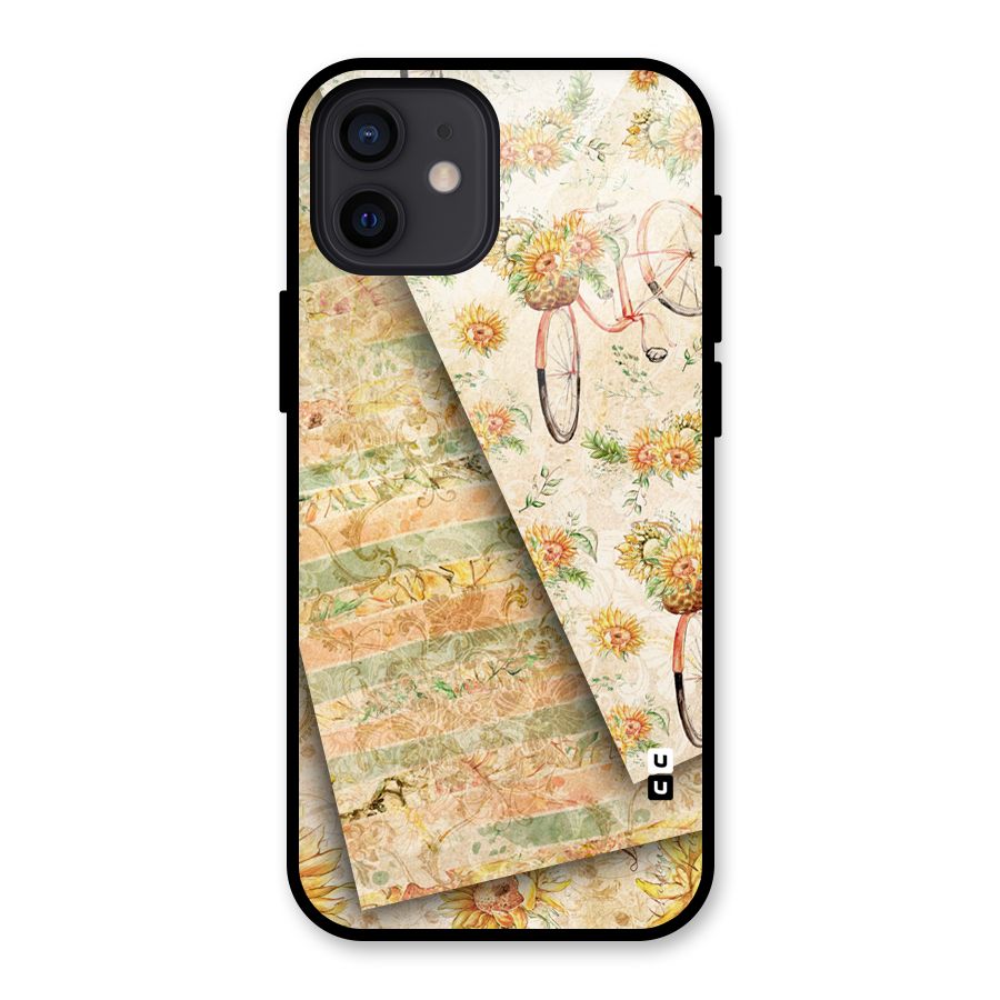Floral Bicycle Glass Back Case for iPhone 12