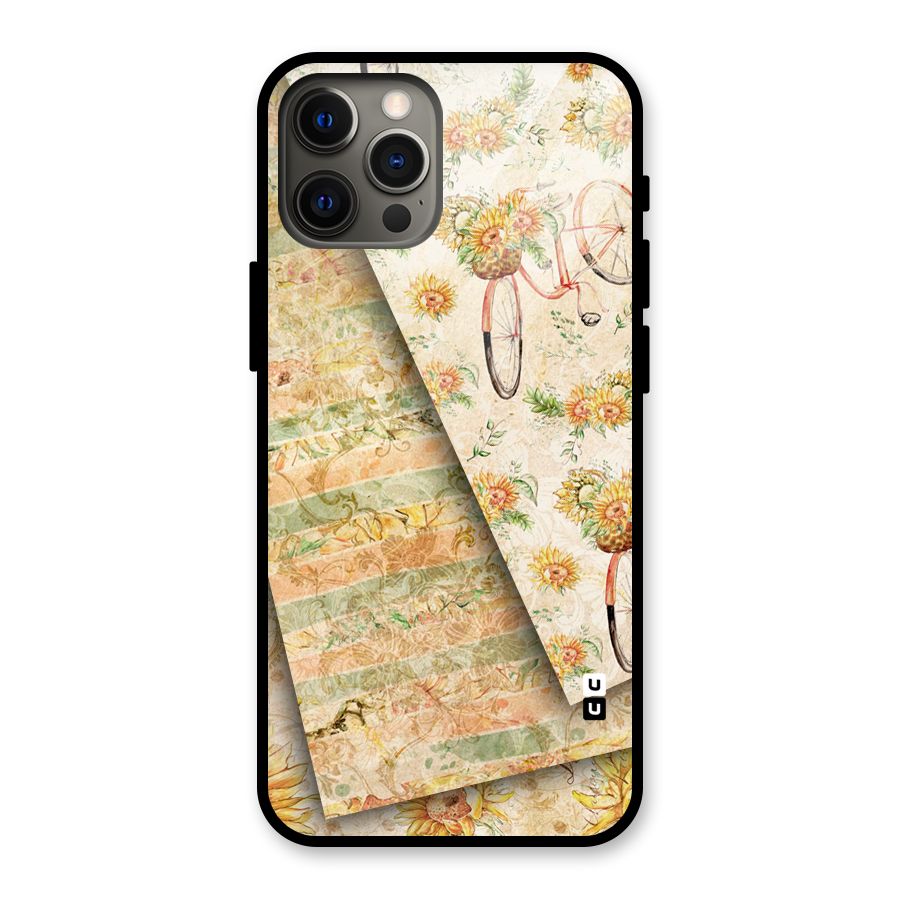 Floral Bicycle Glass Back Case for iPhone 12 Pro Max