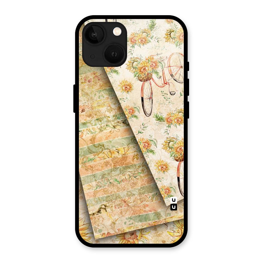 Floral Bicycle Glass Back Case for iPhone 13