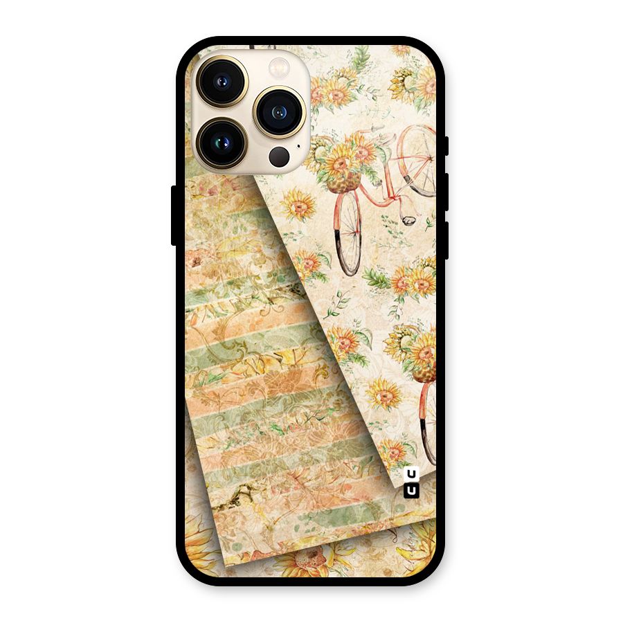Floral Bicycle Glass Back Case for iPhone 13 Pro Max