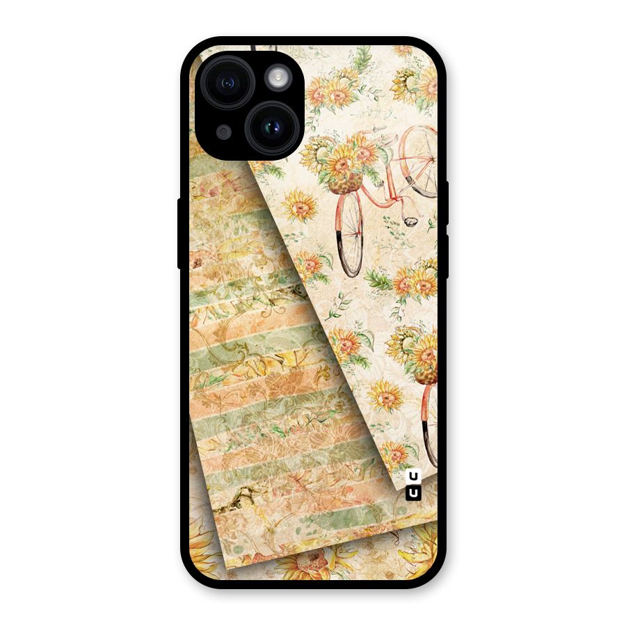 Floral Bicycle Glass Back Case for iPhone 14