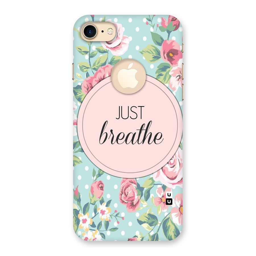 Floral Bloom Back Case for iPhone 7 Logo Cut