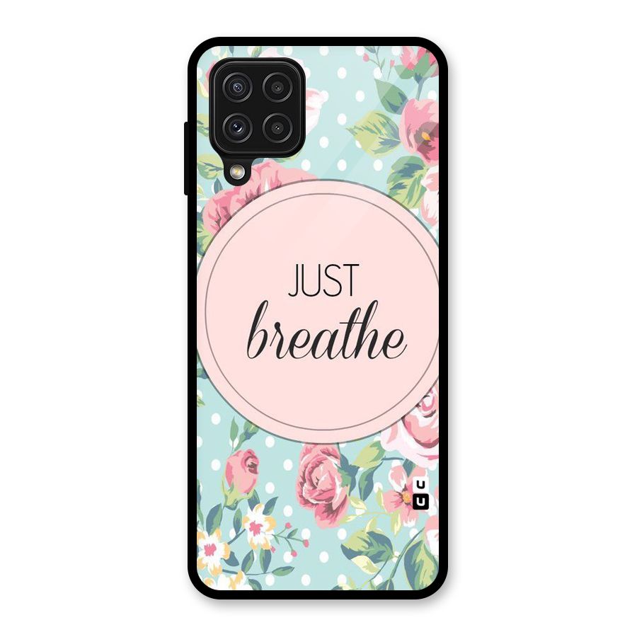 Floral Bloom Glass Back Case for Galaxy A22 4G