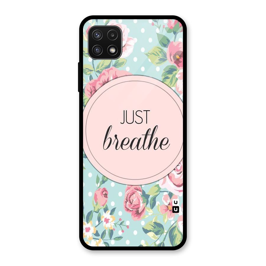 Floral Bloom Glass Back Case for Galaxy A22 5G
