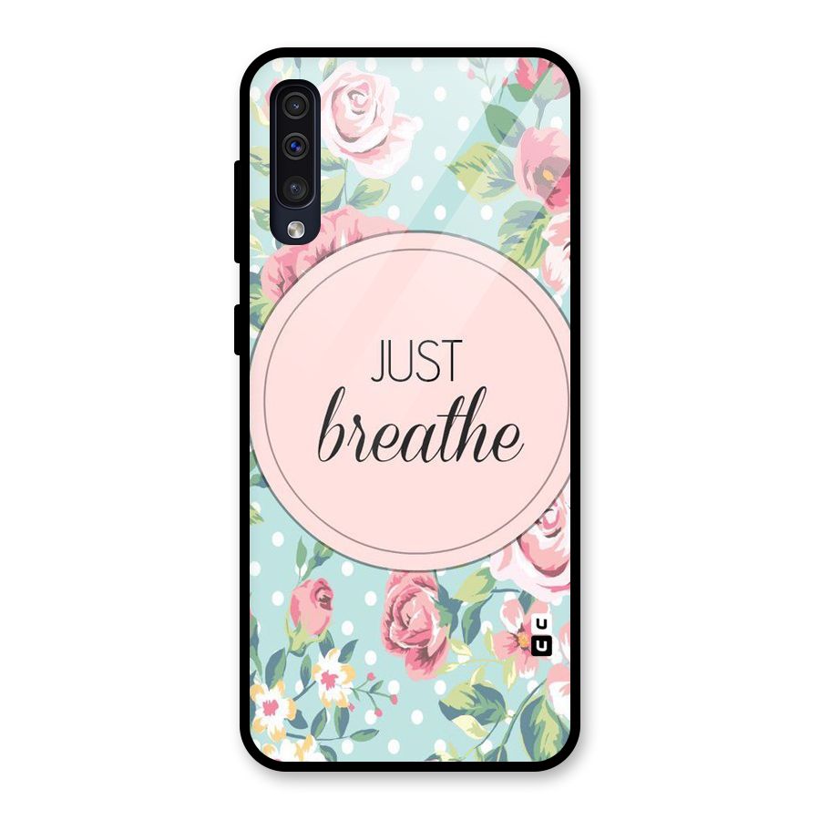 Floral Bloom Glass Back Case for Galaxy A50