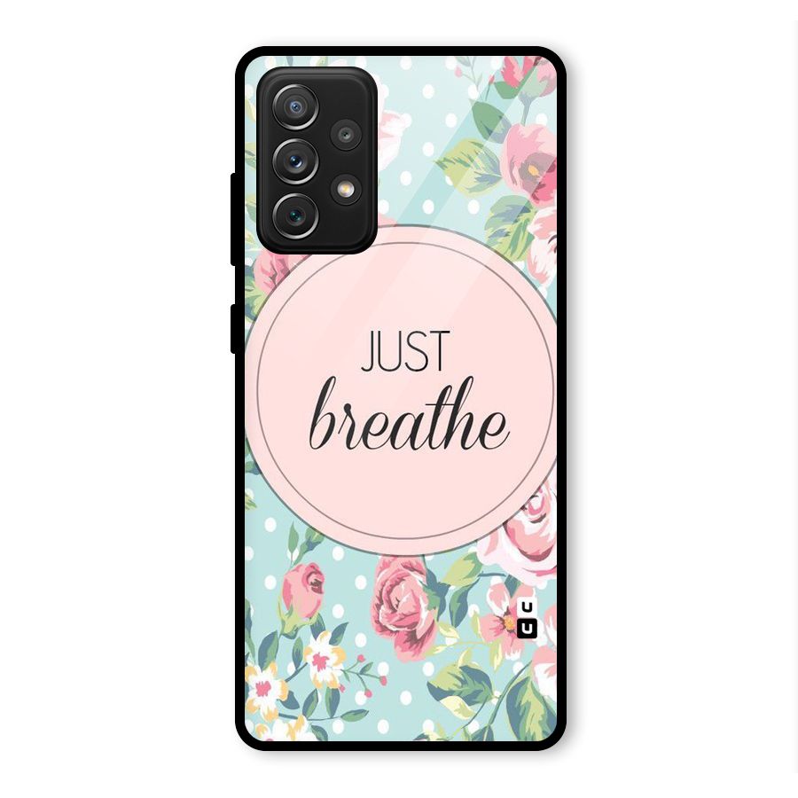 Floral Bloom Glass Back Case for Galaxy A72