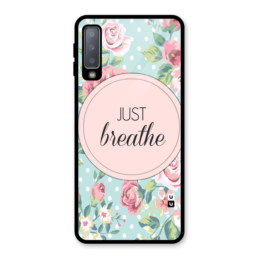 Floral Bloom Glass Back Case for Galaxy A7 (2018)