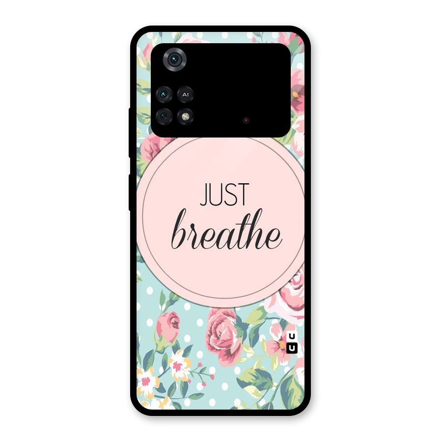 Floral Bloom Glass Back Case for Poco M4 Pro 4G
