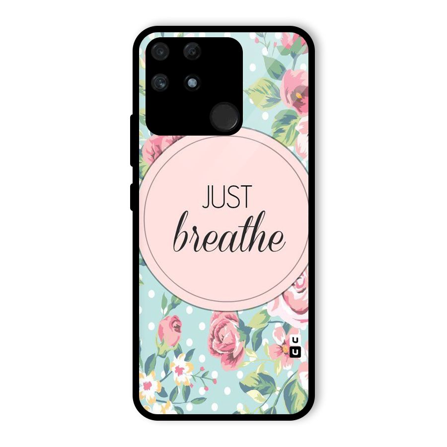 Floral Bloom Glass Back Case for Realme Narzo 50A